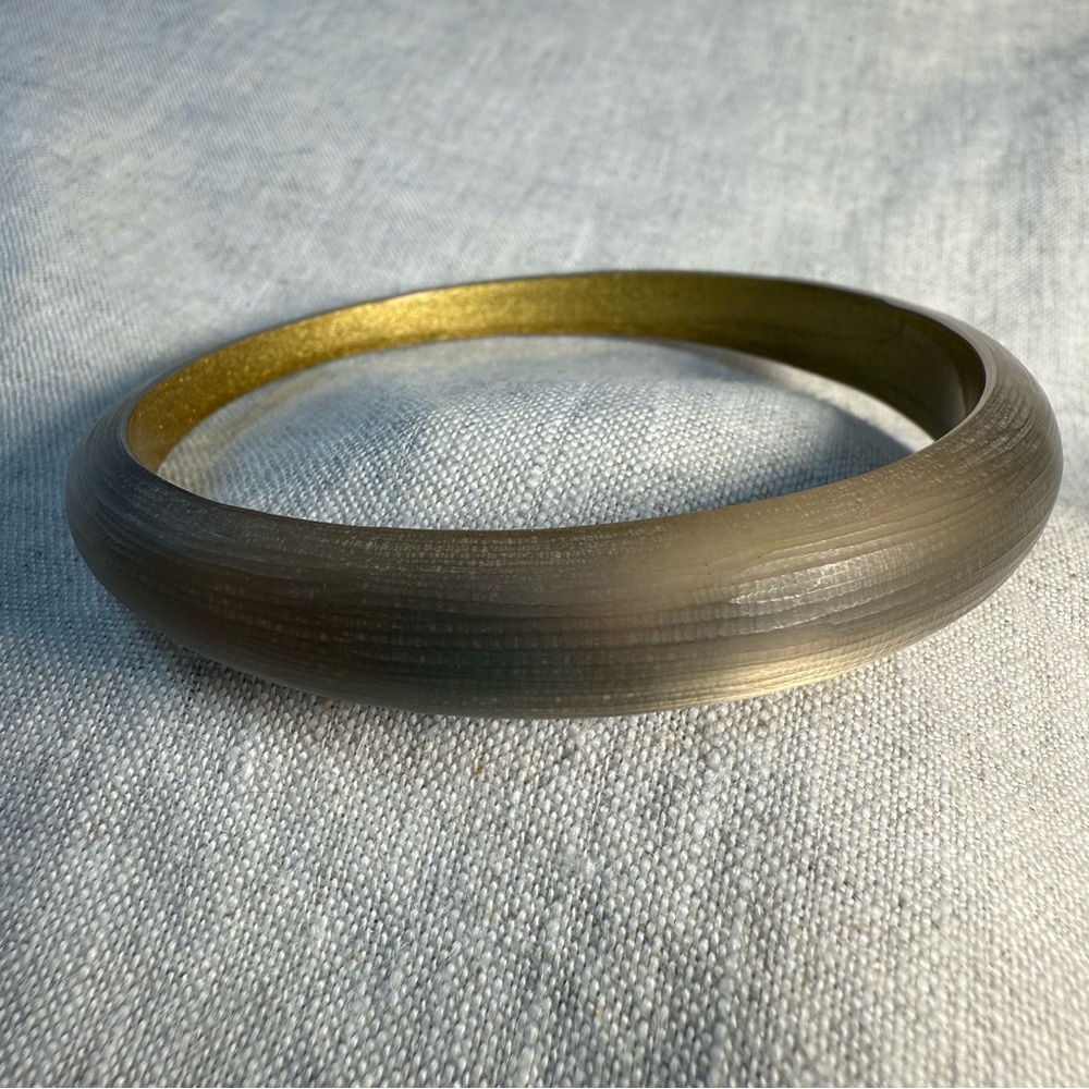 Alexis Bittar Tapered Skinny Lucite Gold Bangle Bracelet